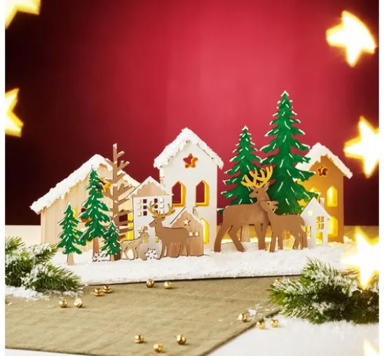 VBS Häuser-Silhouetten mit Fenster "Weihnacht"