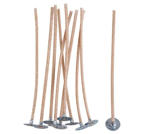 VBS Kerzendocht mit Metallfuß, gewachst, 10 cm
