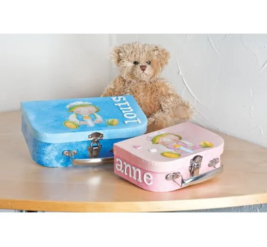 VBS Koffer, 2er-Set, aus cremefarbenem Karton