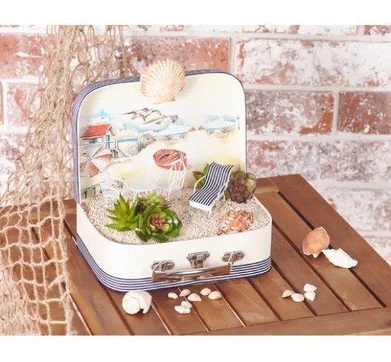 VBS Koffer, 2er-Set, aus cremefarbenem Karton
