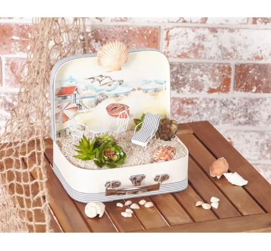 VBS Koffer, 2er-Set, aus cremefarbenem Karton