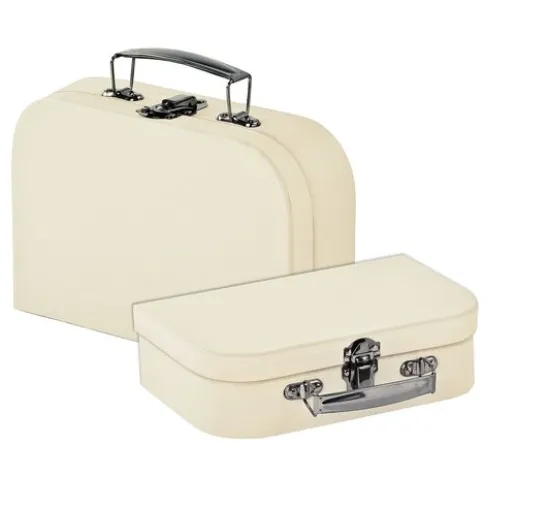VBS Koffer, 2er-Set, aus cremefarbenem Karton