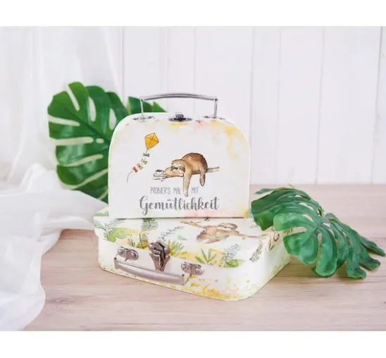 VBS Koffer, 2er-Set, aus cremefarbenem Karton