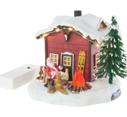 VBS LED Miniatur Weihnachtshaus im Schnee