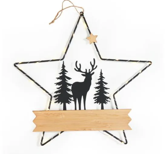 VBS Metall-Dekostern "Hirsch im Wald", mit LED