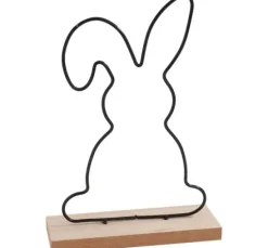 VBS Metall-Hase auf Holz-Sockel