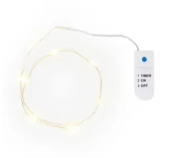 VBS Micro-LED-Lichterkette, goldfarbener Draht, mit Timer 6/18 Std., 10 LEDs