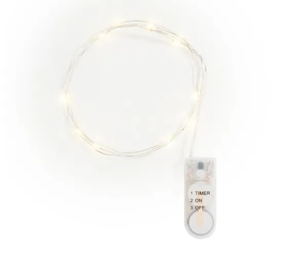 VBS Micro-LED-Lichterkette, mit Timer, 10 LEDs