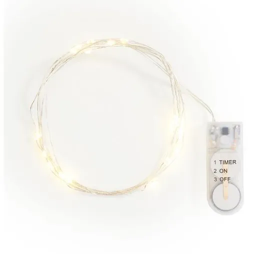 VBS Micro-LED-Lichterketten mit Timer, 10 Stück