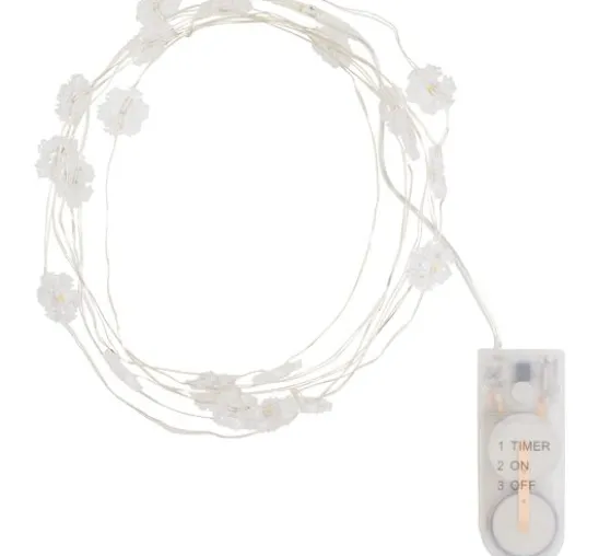VBS Micro-LED-Lichterkette "Schneeflocke", mit Timer
