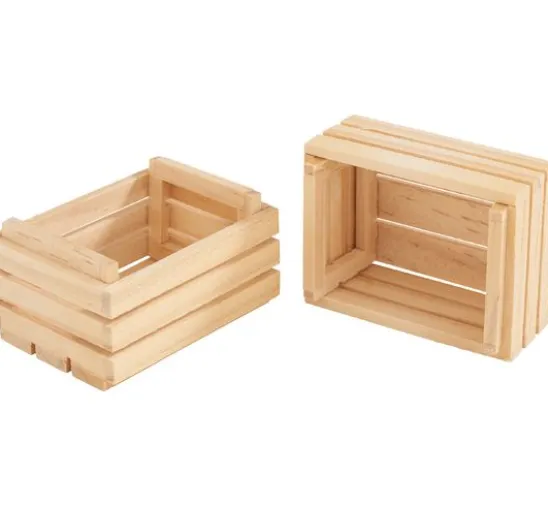 VBS Miniatur Holz-Obststiege, 2 Stück
