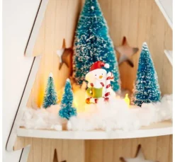 VBS Miniatur Tannenbaum, 16er-Set, beschneit