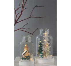 VBS Miniatur Tannenbaum, 16er-Set, beschneit