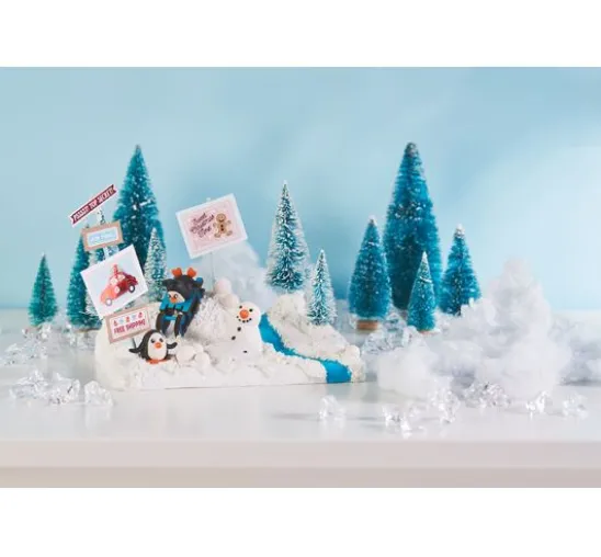 VBS Miniatur Tannenbaum, 16er-Set, beschneit