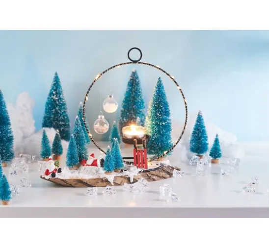 VBS Miniatur Tannenbaum, 16er-Set, beschneit