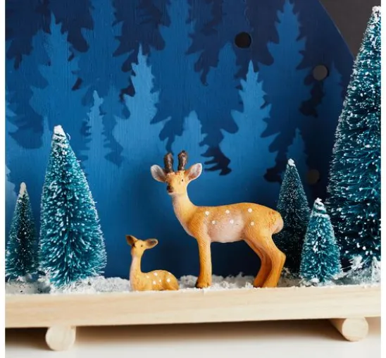 VBS Miniatur Tannenbaum, 16er-Set, beschneit