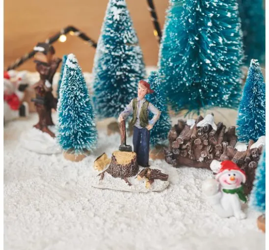 VBS Miniatur Tannenbaum, 16er-Set, beschneit