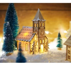 VBS Miniatur Tannenbaum, 16er-Set, beschneit