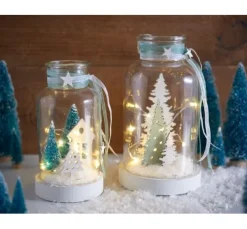 VBS Miniatur Tannenbaum, 16er-Set, beschneit