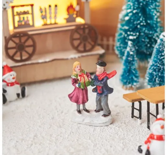 VBS Miniatur Tannenbaum, 16er-Set, beschneit