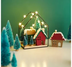 VBS Miniatur Tannenbaum, 16er-Set, beschneit