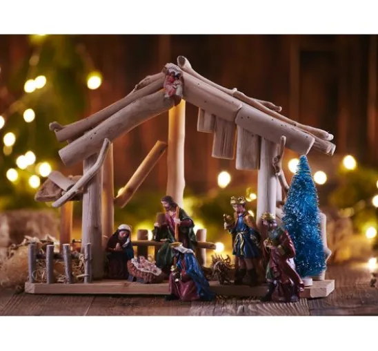 VBS Miniatur Tannenbaum, 16er-Set, beschneit