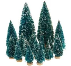 VBS Miniatur Tannenbaum, 16er-Set, beschneit