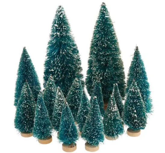 VBS Miniatur Tannenbaum, 16er-Set, beschneit