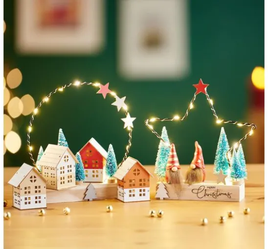 VBS Miniatur Tannenbaum, 16er-Set, beschneit