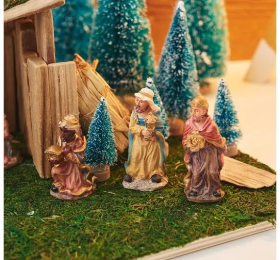 VBS Miniatur Tannenbaum, 16er-Set, beschneit