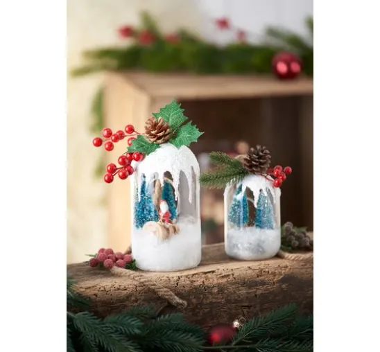 VBS Miniatur Tannenbaum, 16er-Set, beschneit