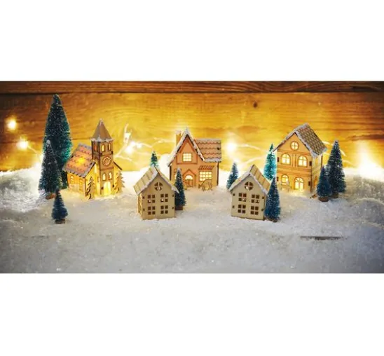 VBS Miniatur Tannenbaum, 16er-Set, beschneit