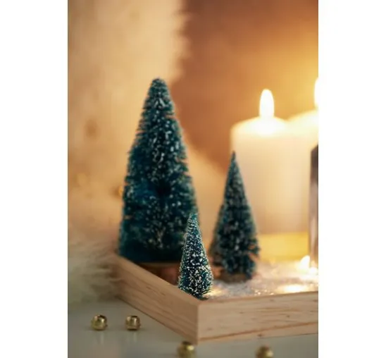 VBS Miniatur Tannenbaum, 16er-Set, beschneit