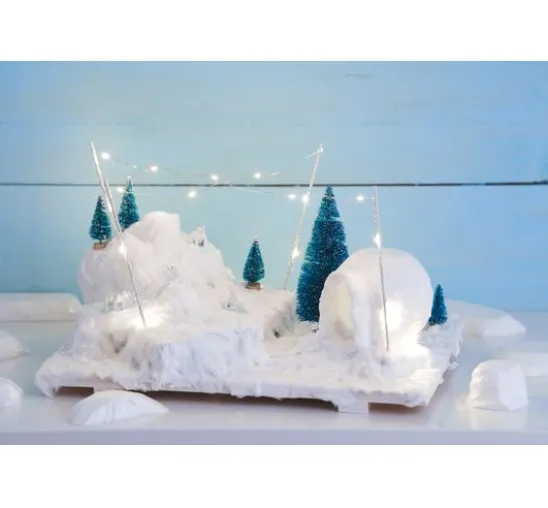 VBS Miniatur Tannenbaum, 16er-Set, beschneit