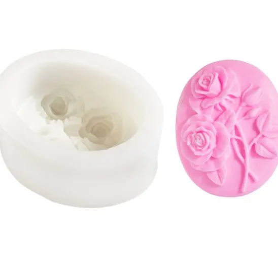 VBS Silikon-Seifengießform "Two Roses"