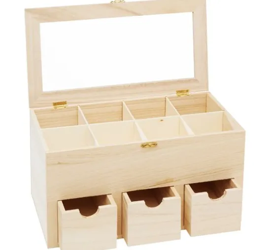 VBS Teebox mit 3 Schüben und Sichtfenster