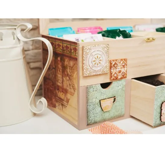 VBS Teebox mit 3 Schüben und Sichtfenster