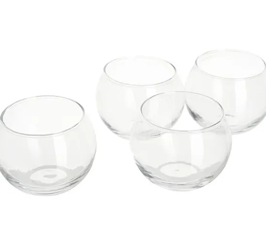 VBS Teelichtglas "Bowl", Ø 6,7 cm, 4 Stück