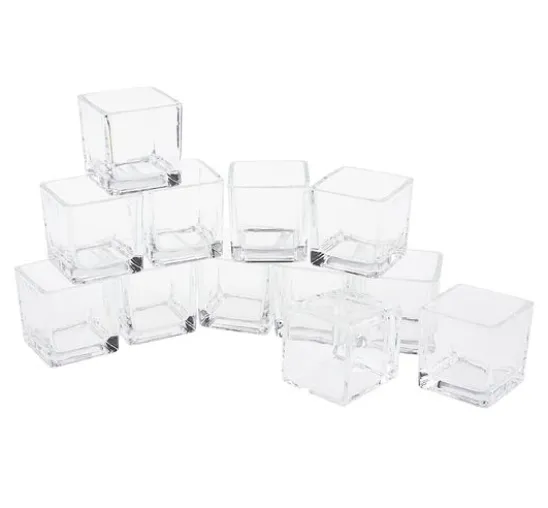 VBS Teelichtgläser "Cube", 12 Stück