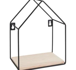 VBS Wandregal "Haus", Metall / Holz