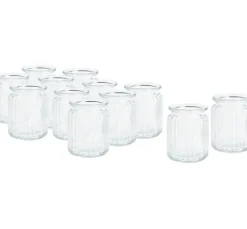 VBS XXL Glaswindlicht-Vase "Grooves", 12 Stück