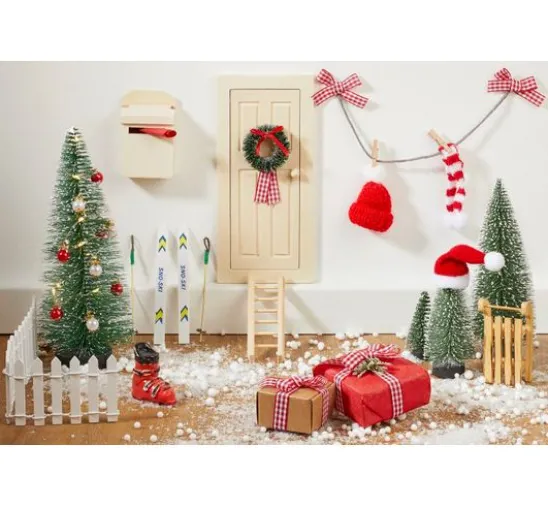 Wichtel-Set "Beleuchteter Weihnachtsbaum & Tannenkranz"